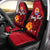 (Custom Personalised) Tahiti Maohi Car Seat Covers - Hibiscus With Tribal - LT12 Universal Fit Red - Polynesian Pride