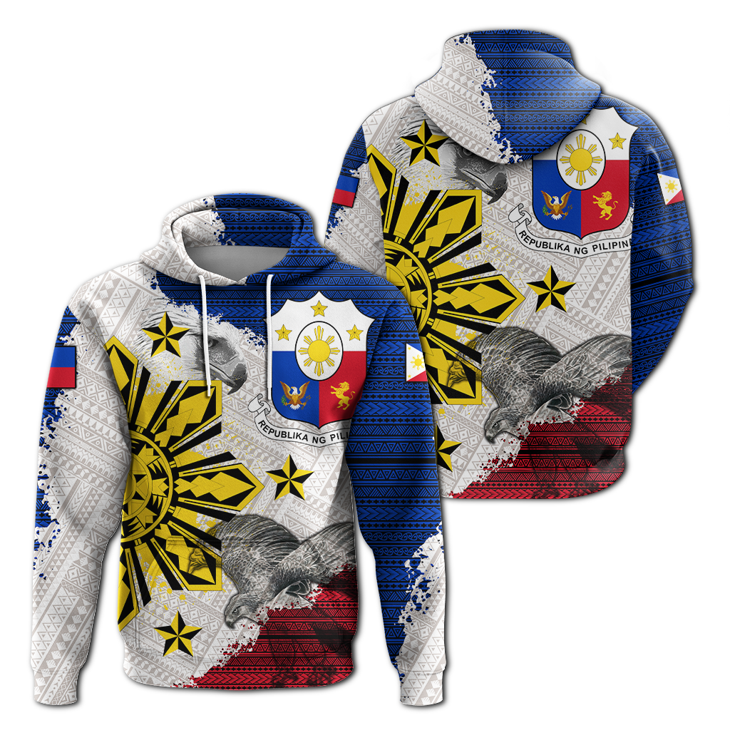 Philippines Filipino Tribal Eagle Hoodie LT2 Hoodie WHITE - Polynesian Pride