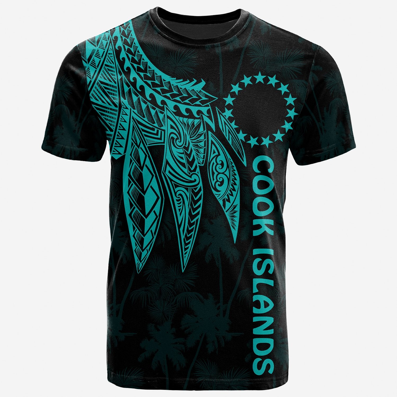 Cook Islands T Shirt Polynesian Wings (Turquoise) Unisex Turquoise - Polynesian Pride