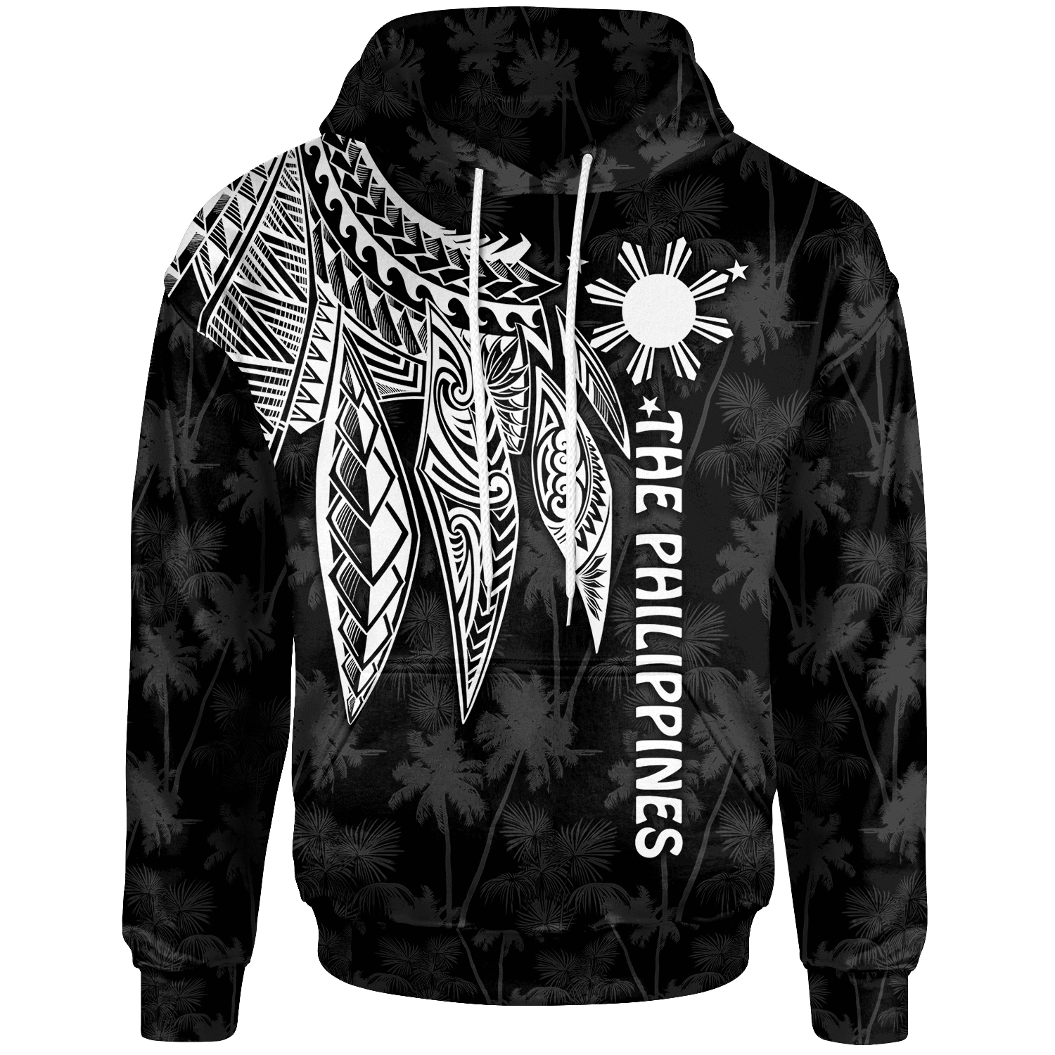 The Philippines Hoodie Polynesian Wings (White) White - Polynesian Pride