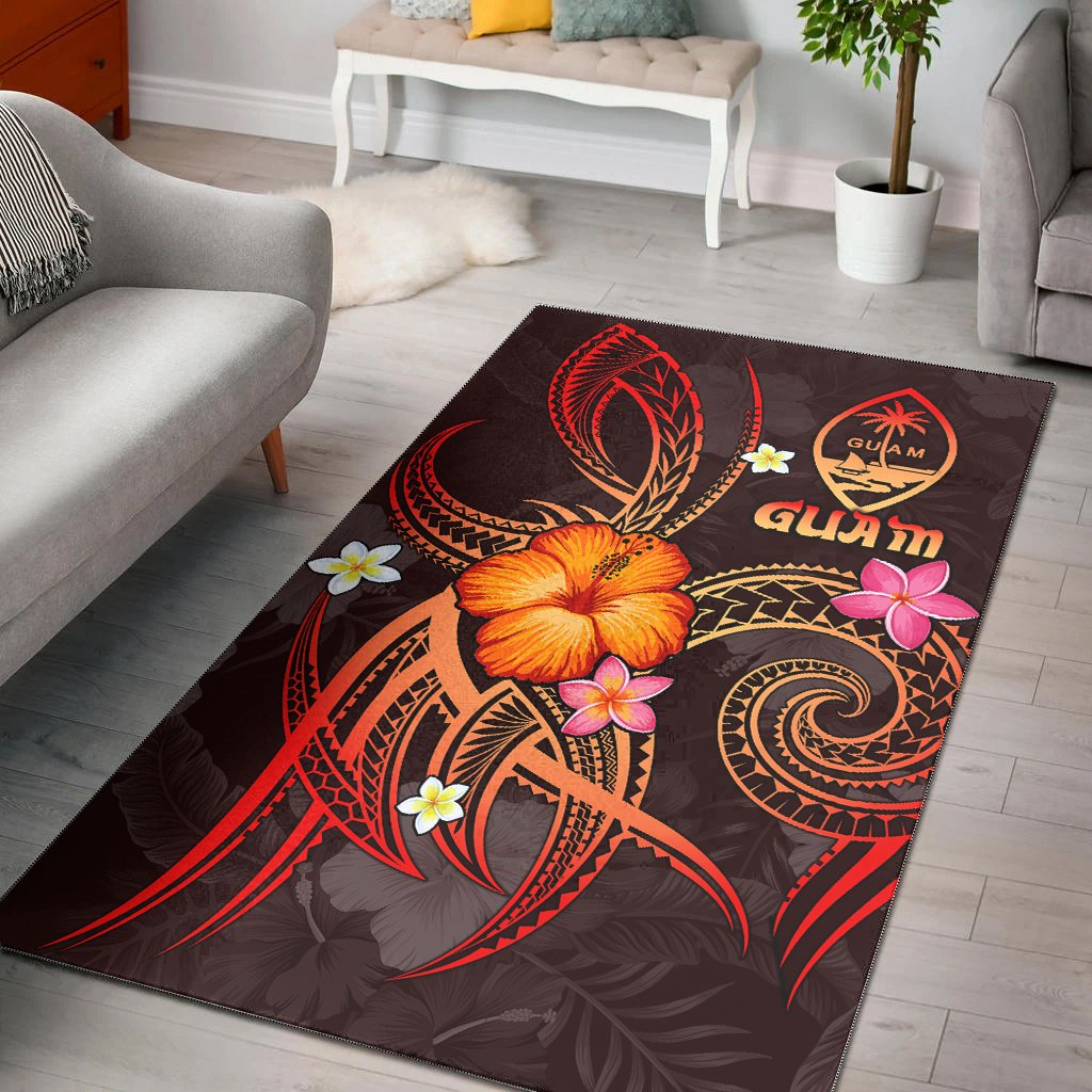 Guam Polynesian Area Rug - Legend of Guam (Red) Red - Polynesian Pride