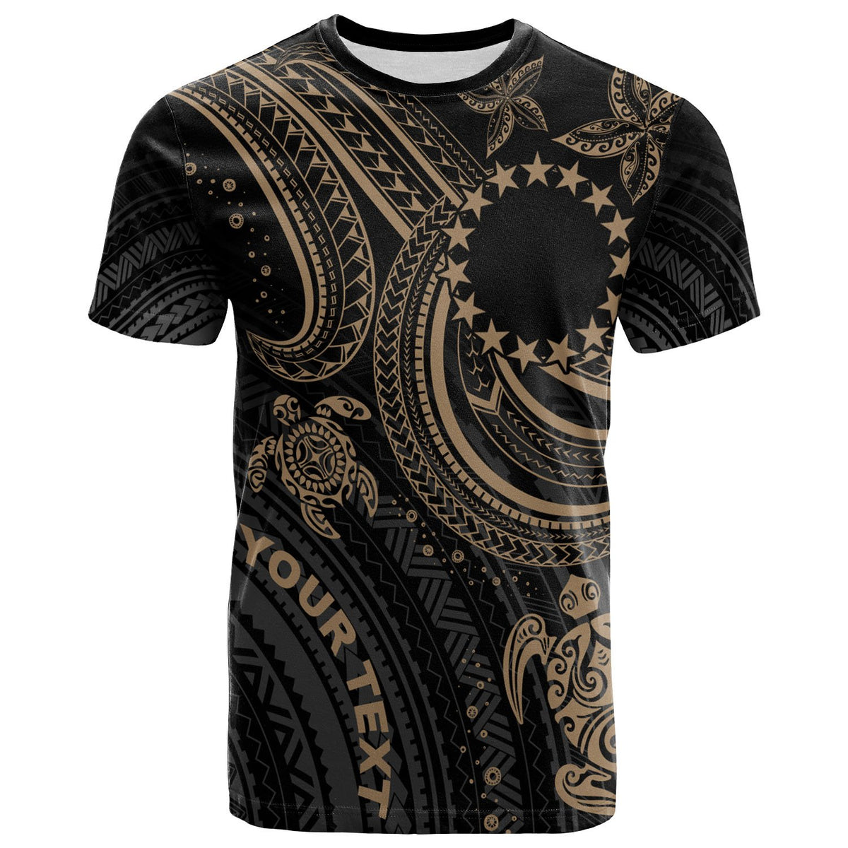 Cook islands Custom T Shirt Gold Turtle Unisex Art - Polynesian Pride