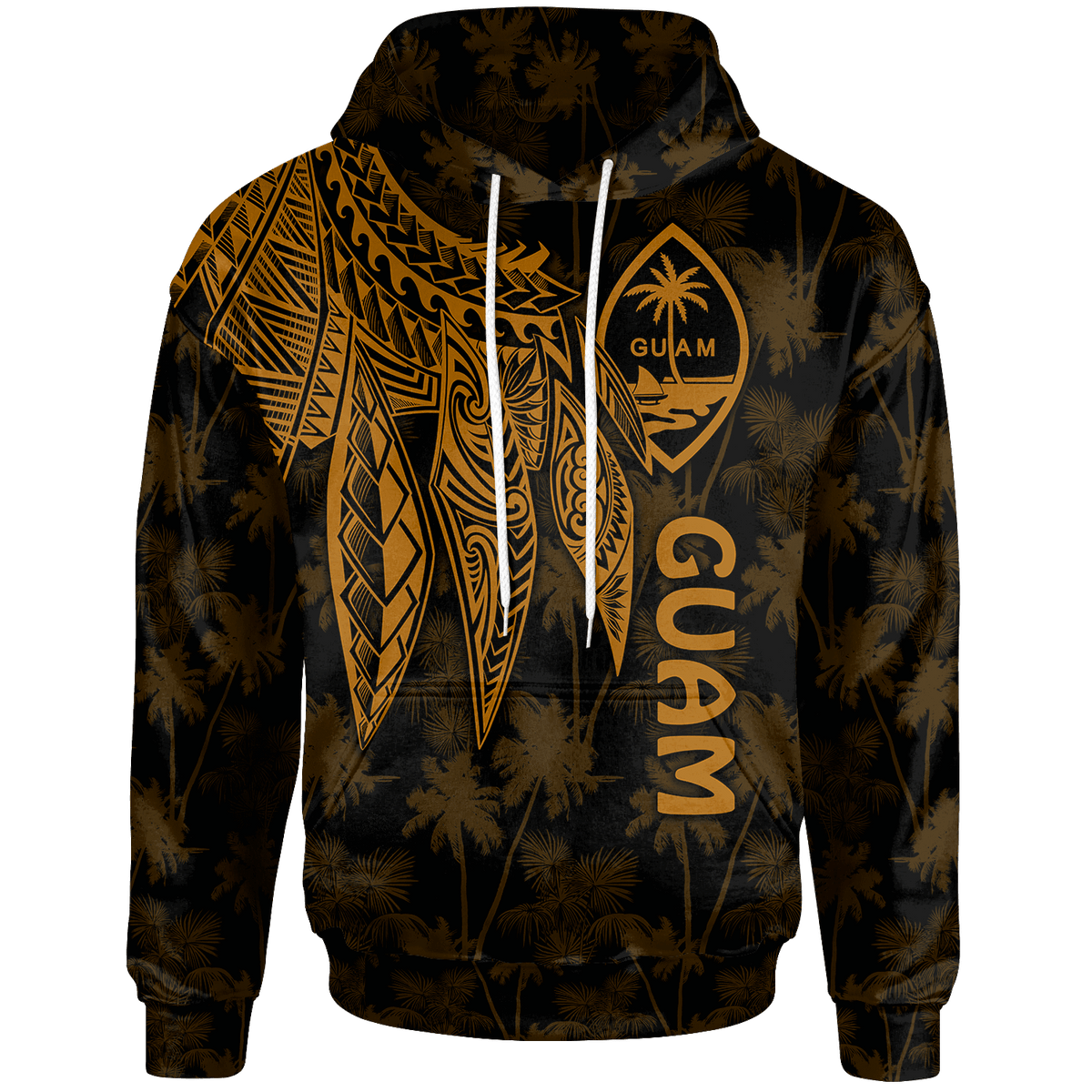 Guam Hoodie Polynesian Wings (Golden) Unisex Golden - Polynesian Pride