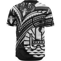 French Polynesia Baseball Shirt - White Color Cross Style - Polynesian Pride