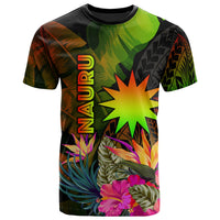Nauru Polynesian T Shirt Hibiscus and Banana Leaves Unisex Reggae - Polynesian Pride