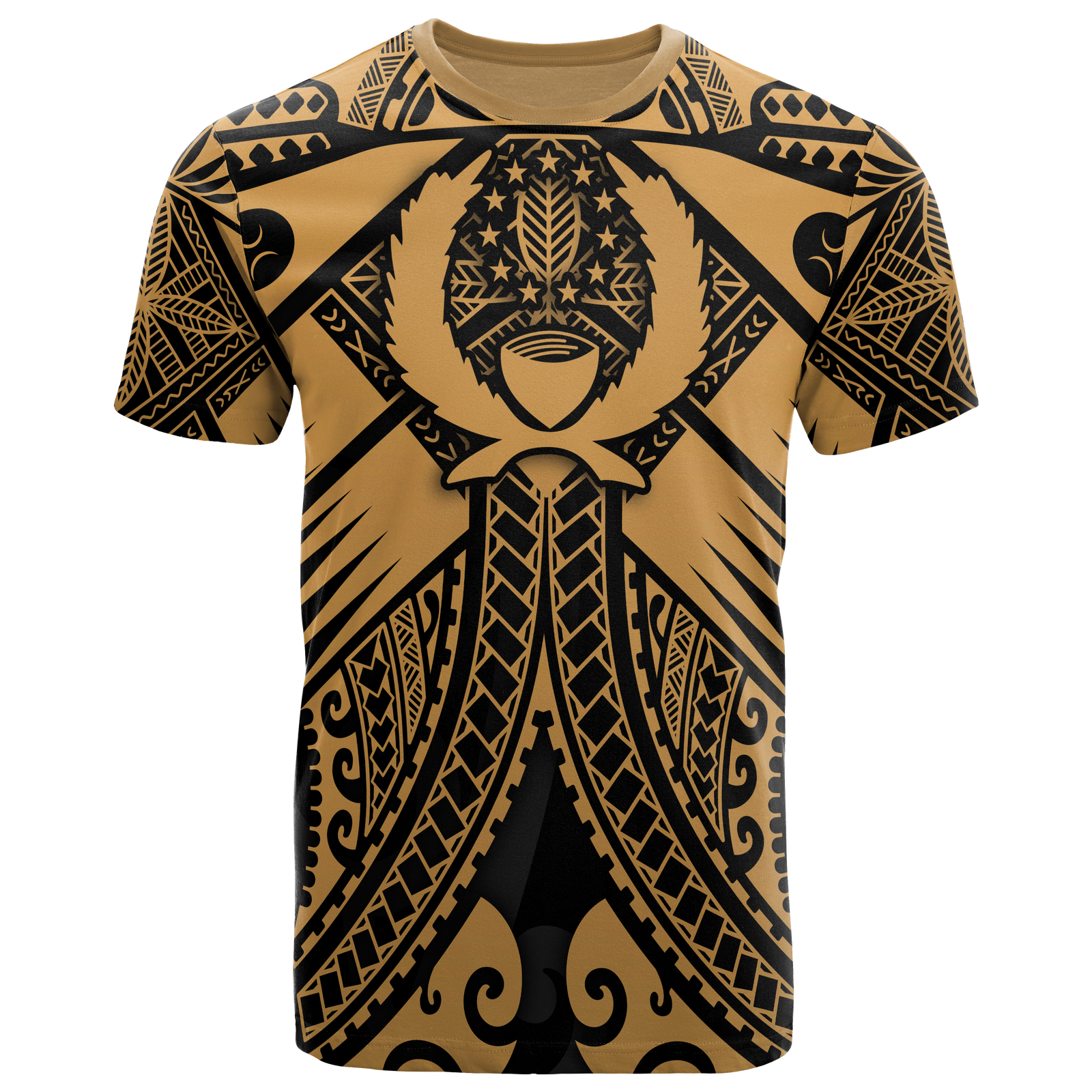 Pohnpei T Shirts Gold Seal with Polynesian Tattoo Unisex Art - Polynesian Pride