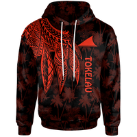 Tokelau Hoodie Polynesian Wings (Red) Unisex Red - Polynesian Pride