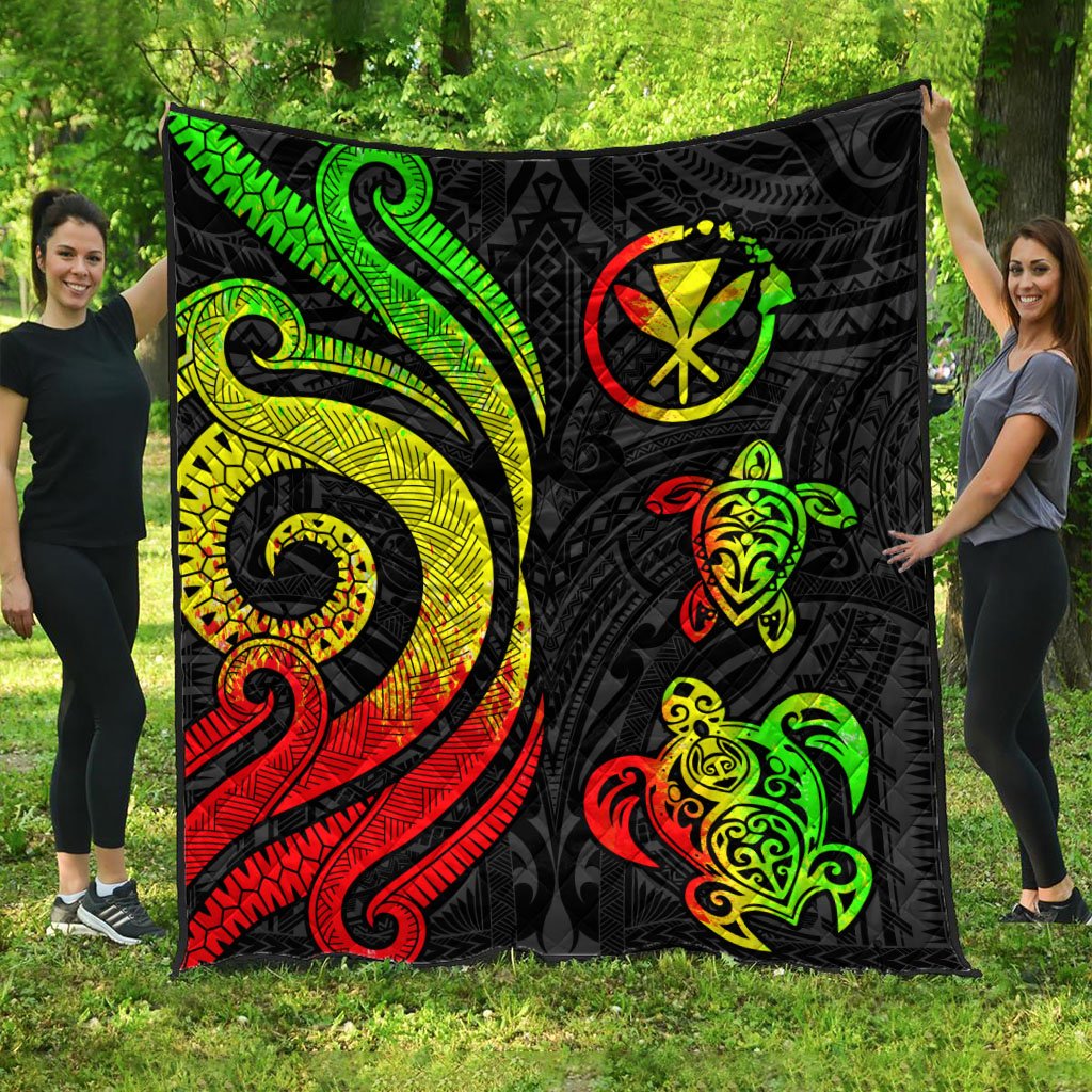 Hawaii Premium Quilt - Reggae Tentacle Turtle - Polynesian Pride