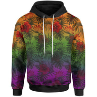 Polynesian Hoodie Green Hibiscus Patterns Unisex Red - Polynesian Pride