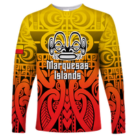 Marquesas Islands Marquesan Tattoo Long Sleeve Shirt - LT12 Unisex Red - Polynesian Pride