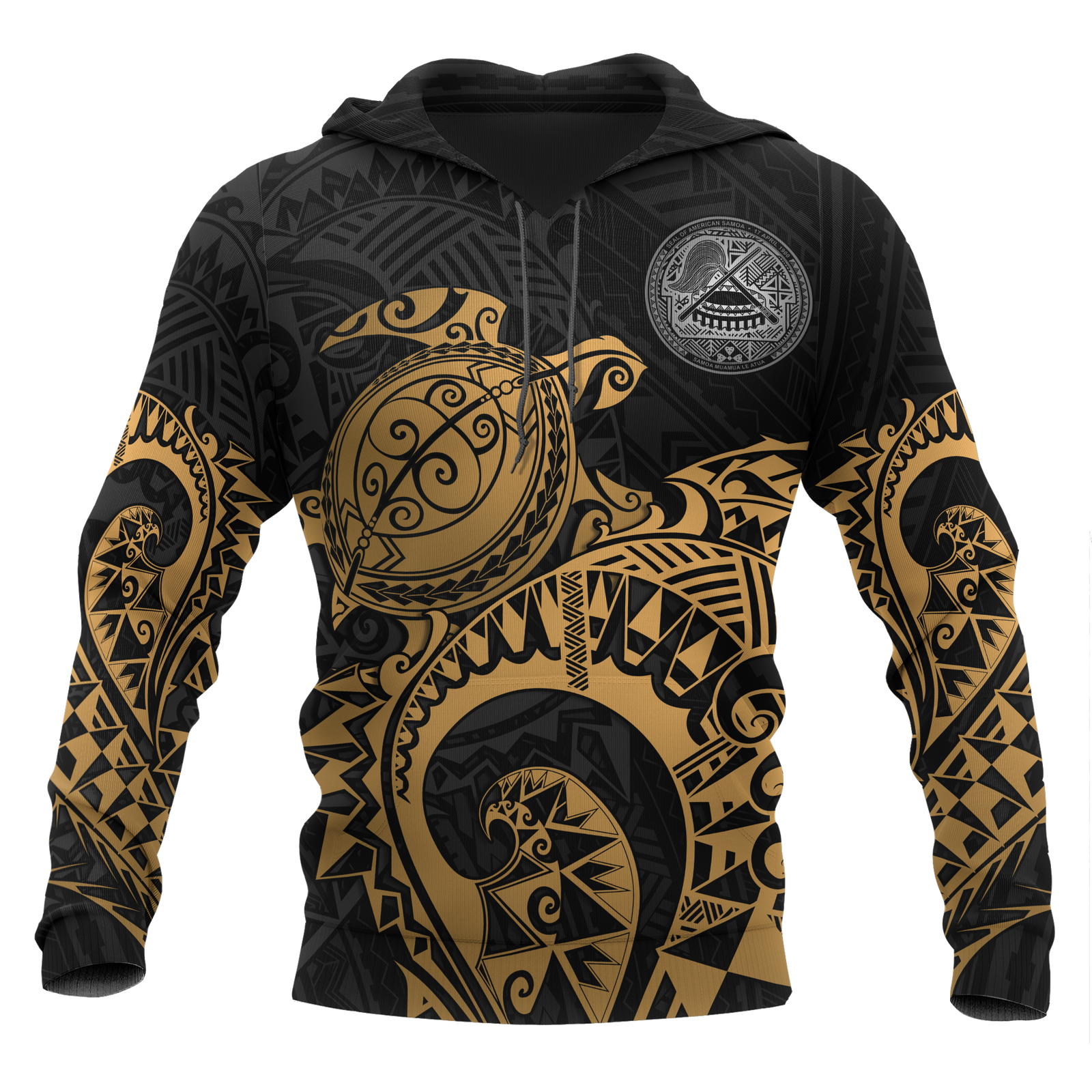 American Samoa Hoodie Polynesian Turtle (Golden) Unisex Golden - Polynesian Pride