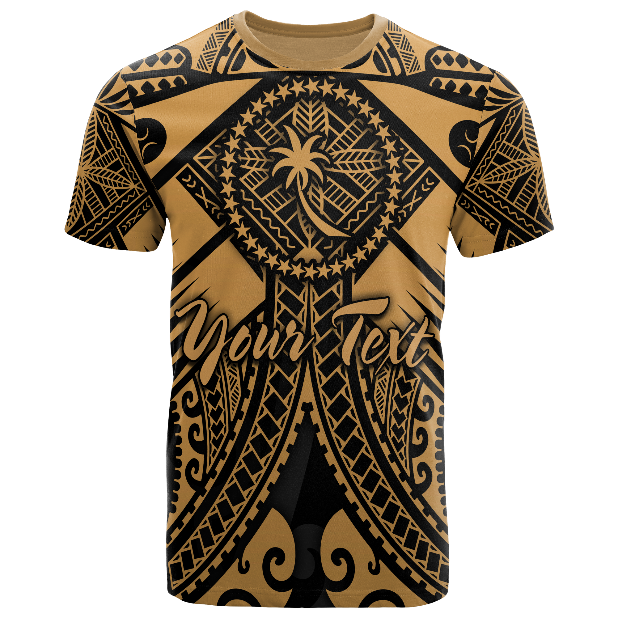 Chuuk Custom T Shirt Gold Seal with Polynesian Tattoo Unisex Art - Polynesian Pride