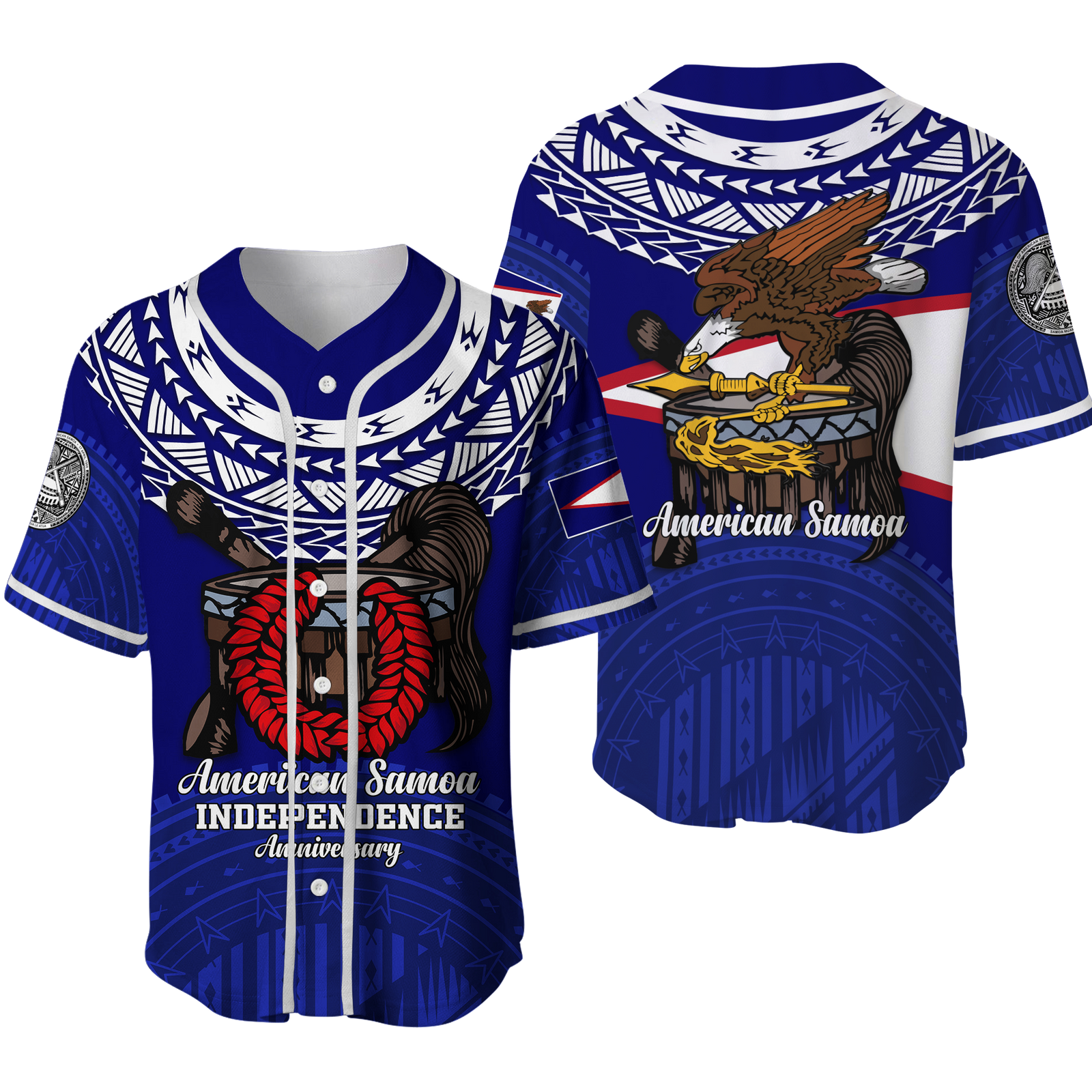 American Samoa Independence Anniversary Pride Baseball Jersey - LT12 Unisex Blue - Polynesian Pride