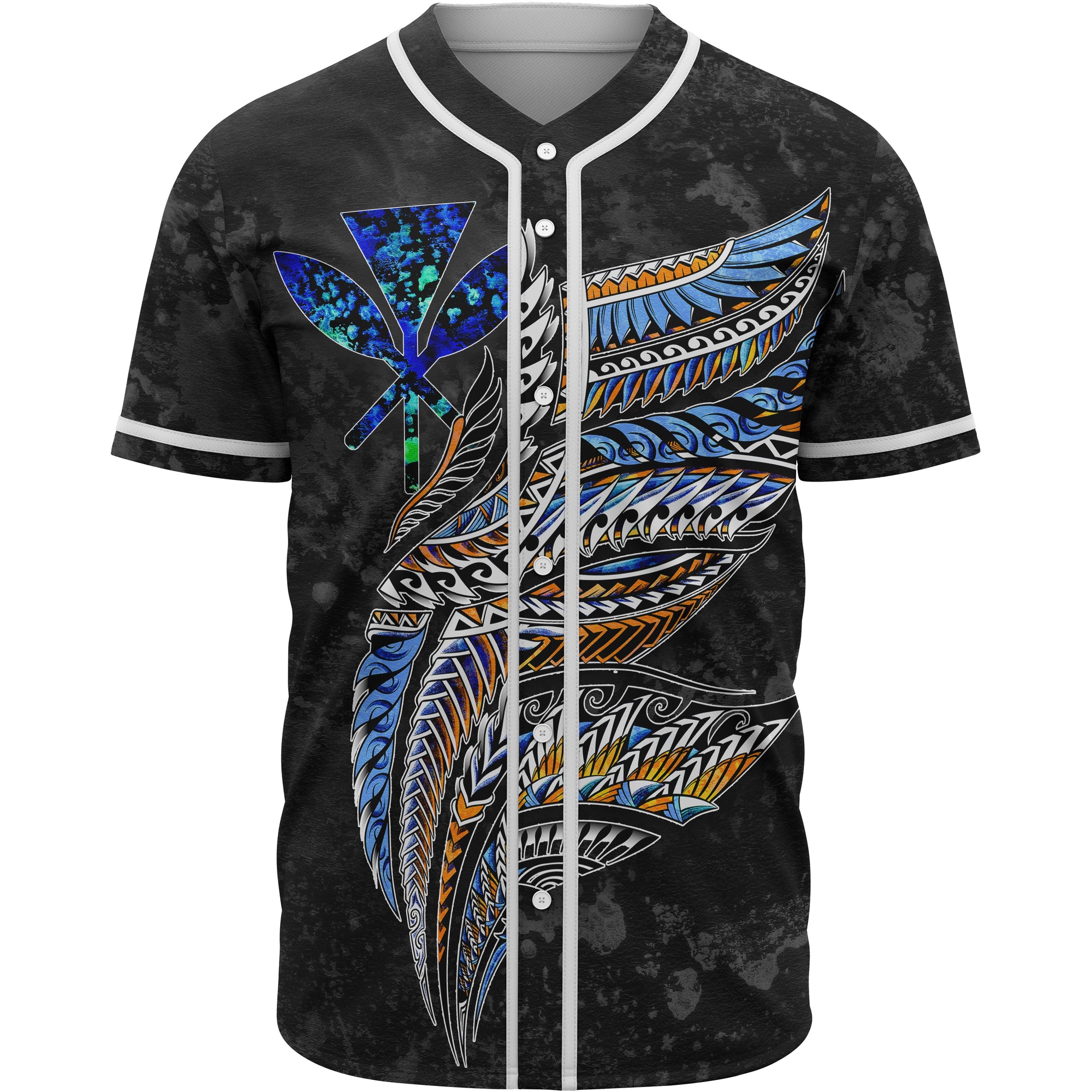 Hawaii Polynesian Custom Personalised Baseball Shirt - Polynesian Wings Unisex Black - Polynesian Pride