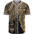 Guam Polynesian Baseball Shirt - Tribal Wave Tattoo Gold Unisex Gold - Polynesian Pride