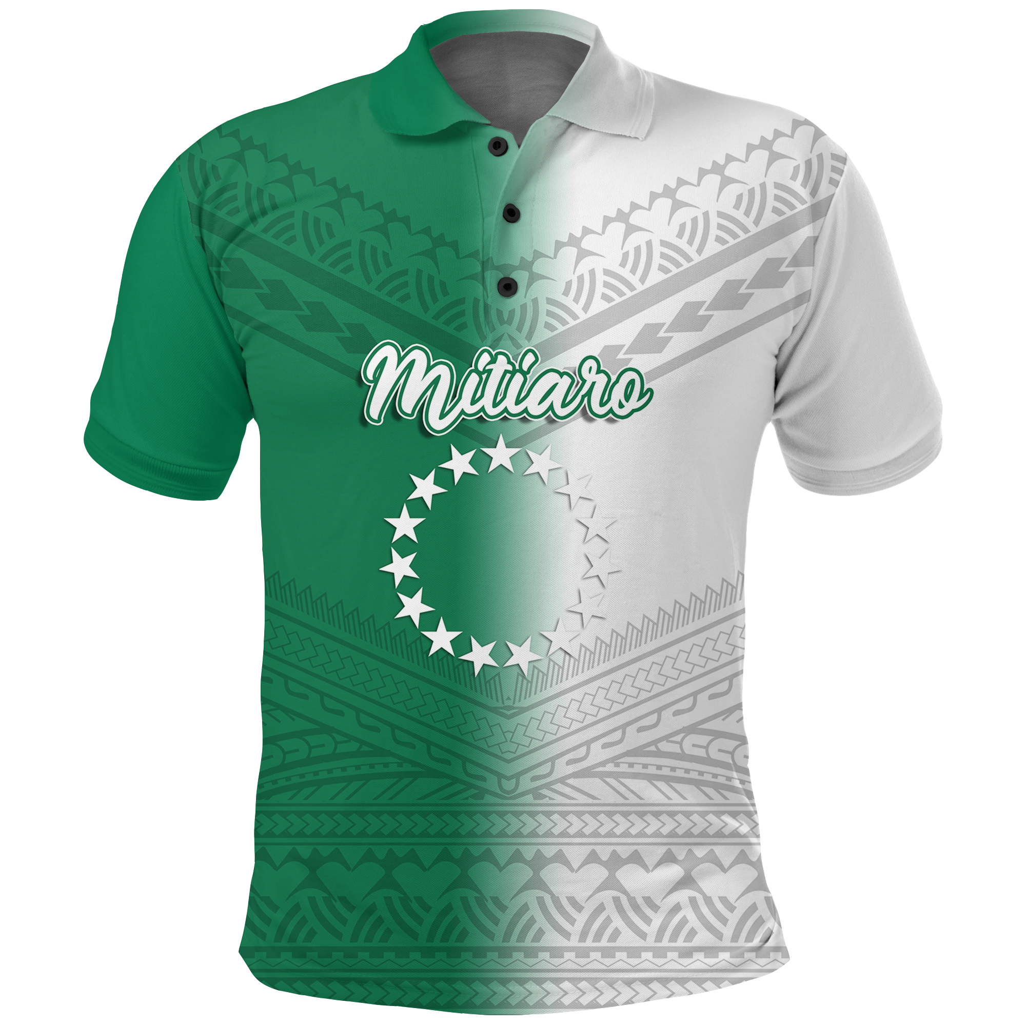 (Custom Personalised) Mitiaro Cook Islands Pride Polo Shirt - LT12 Unisex Green - Polynesian Pride