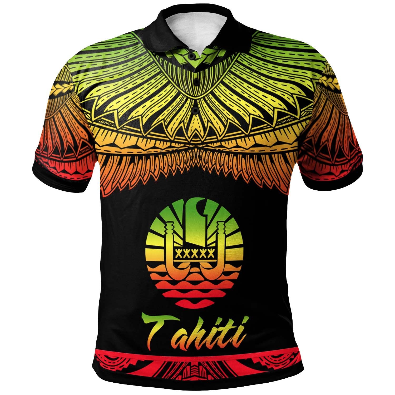 Tahiti Polo Shirt Polynesian Tattoo Reggae Version Unisex Reggae - Polynesian Pride