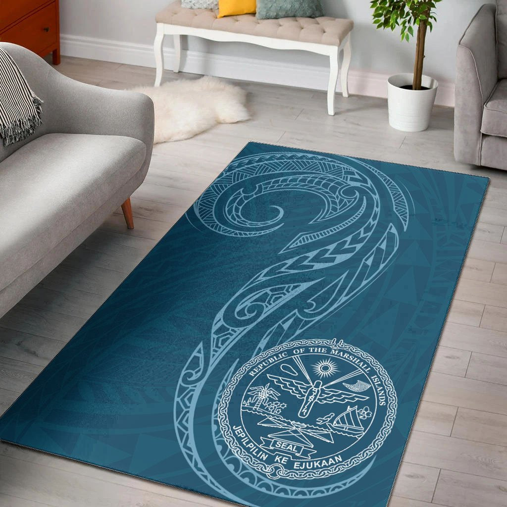 Marshall Islands Area Rug - Polynesian Style Blue - Polynesian Pride