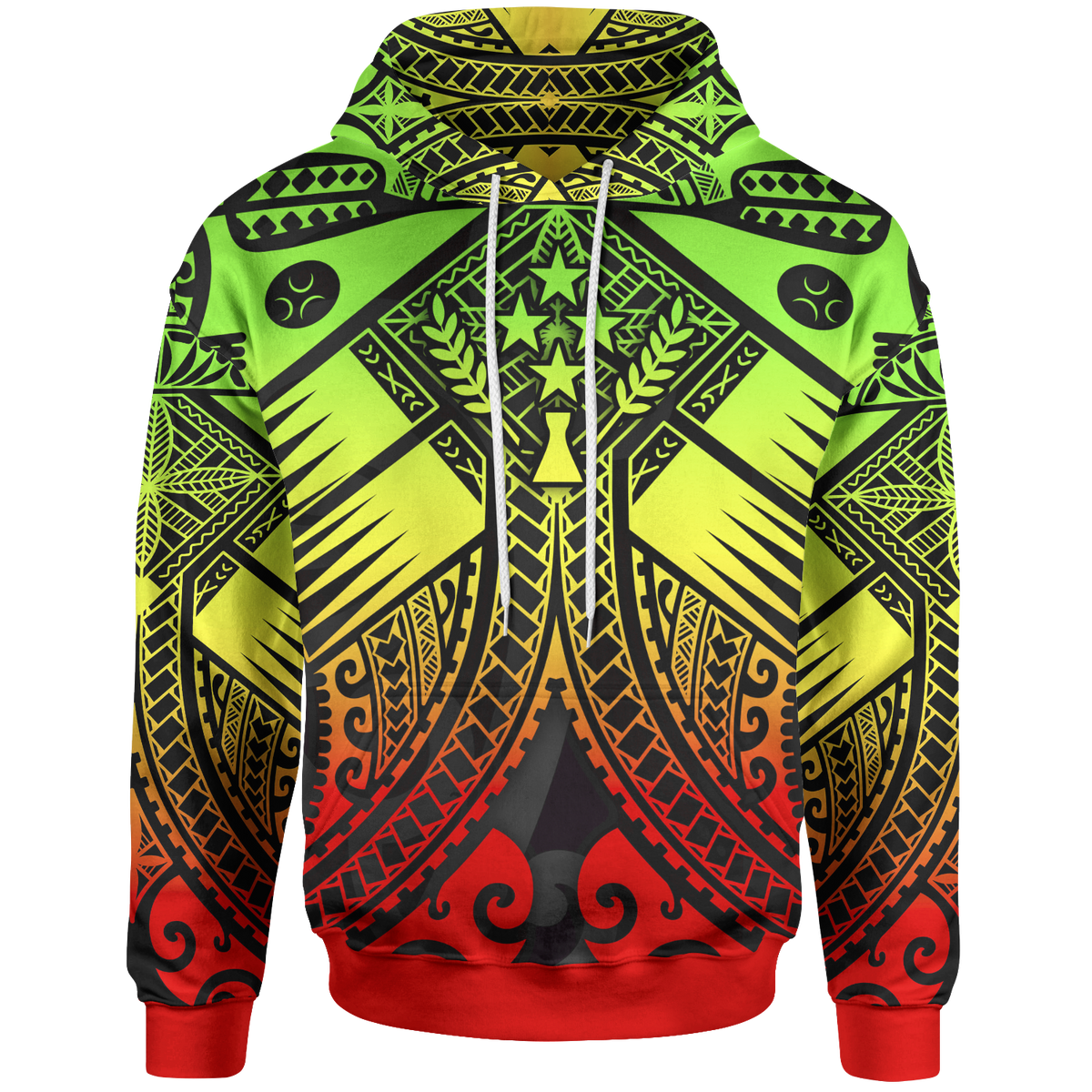 Kosrae Hoodie Reggae Seal with Polynesian Tattoo Unisex Reggae - Polynesian Pride