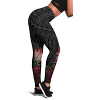 Guam Polynesian Women's Legging - Tropical Vintage Hibiscus - Polynesian Pride