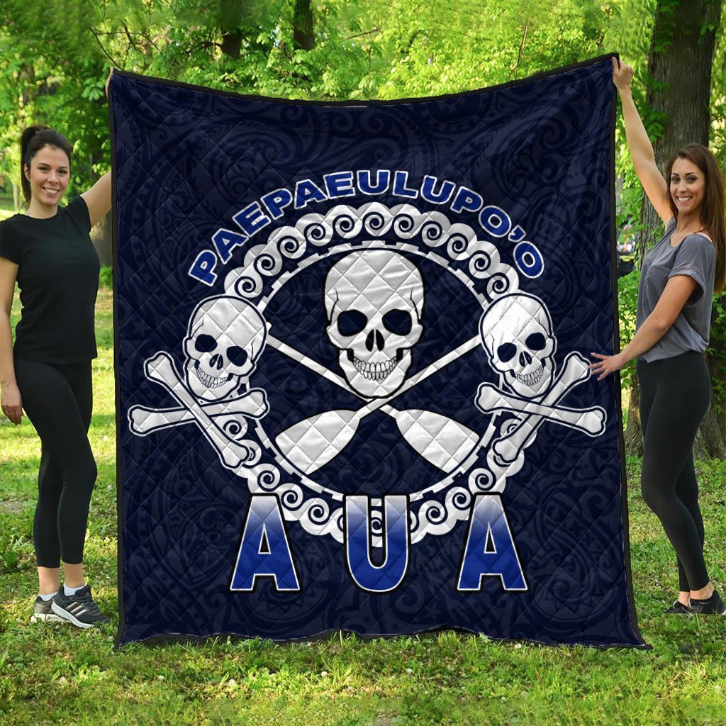 American Samoa Premium Quilt - Paepaeulupo'o Aua Blue - Polynesian Pride