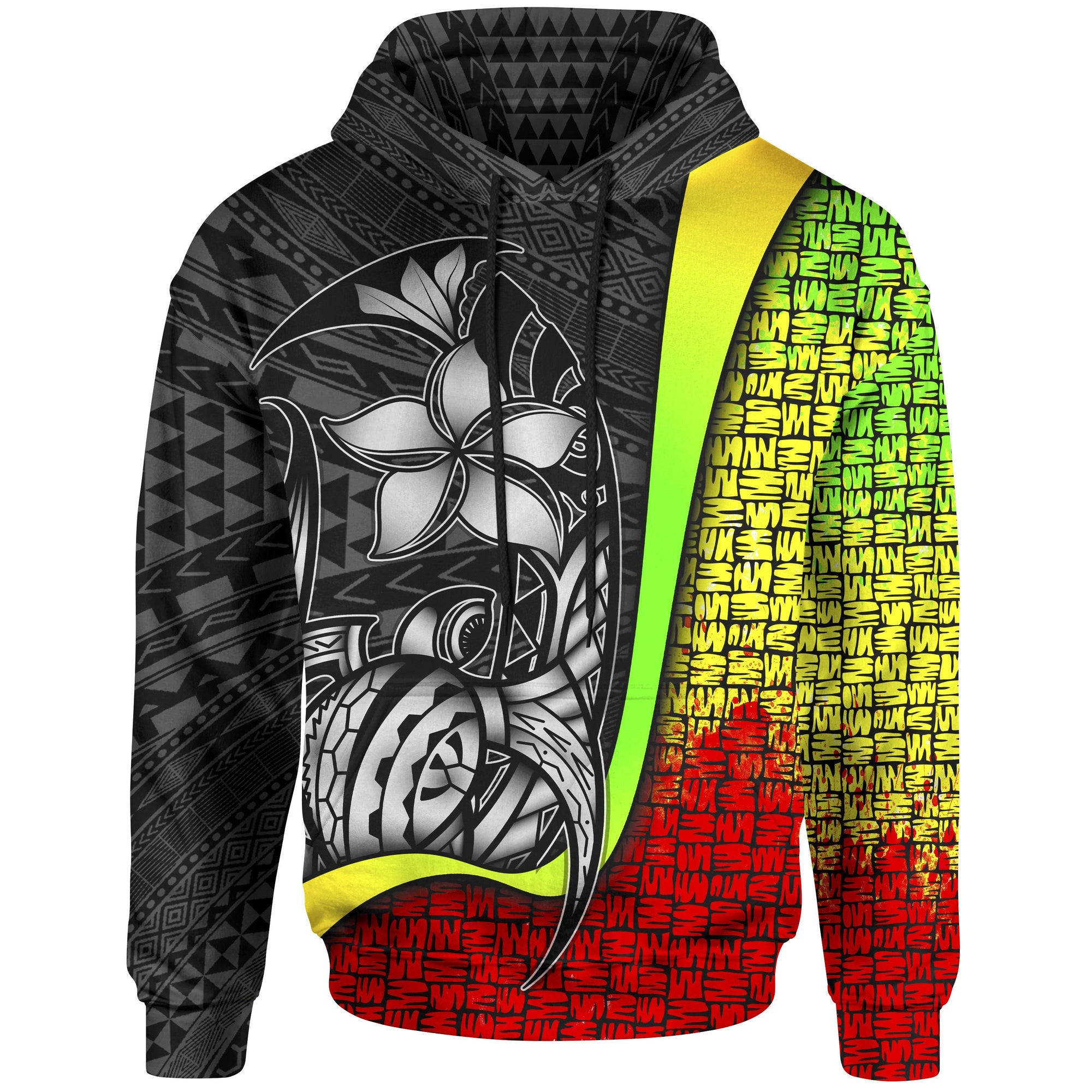 Polynesian Hoodie Reggae Turtle with Hook Unisex REGGAE - Polynesian Pride