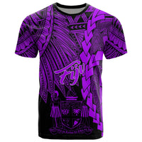 Fiji Polynesian T Shirt Tribal Wave Tattoo Purple Unisex Purple - Polynesian Pride