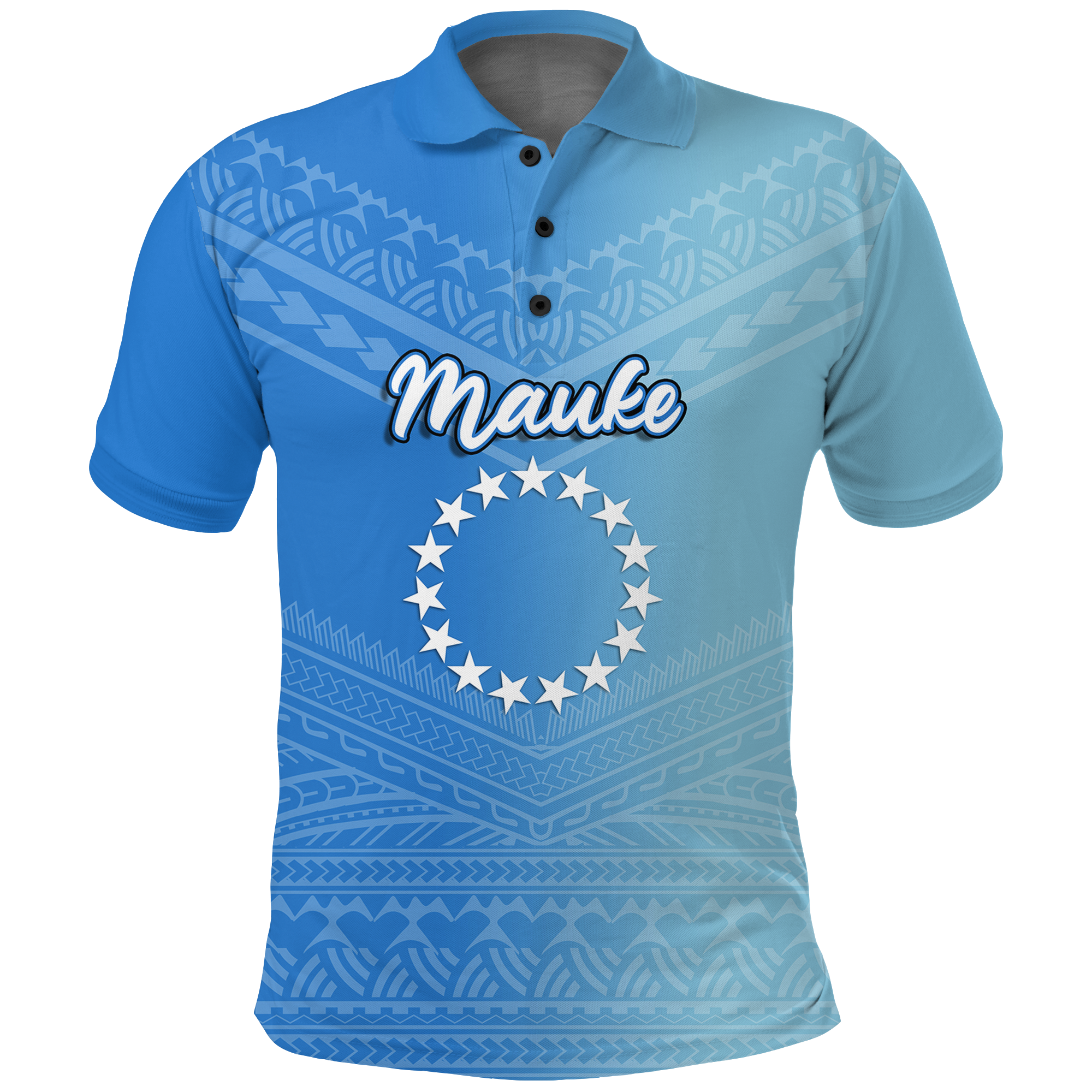 (Custom Personalised) Mauke Cook Islands Pride Polo Shirt - LT12 Unisex Blue - Polynesian Pride