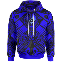 YAP Hoodie Blue Seal with Polynesian Tattoo Unisex Blue - Polynesian Pride