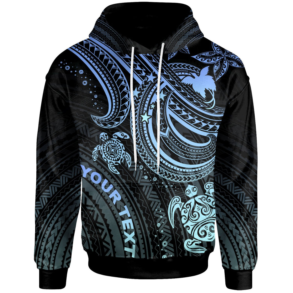 Papua New Guinea Custom Hoodie Blue Turtle Unisex Blue - Polynesian Pride