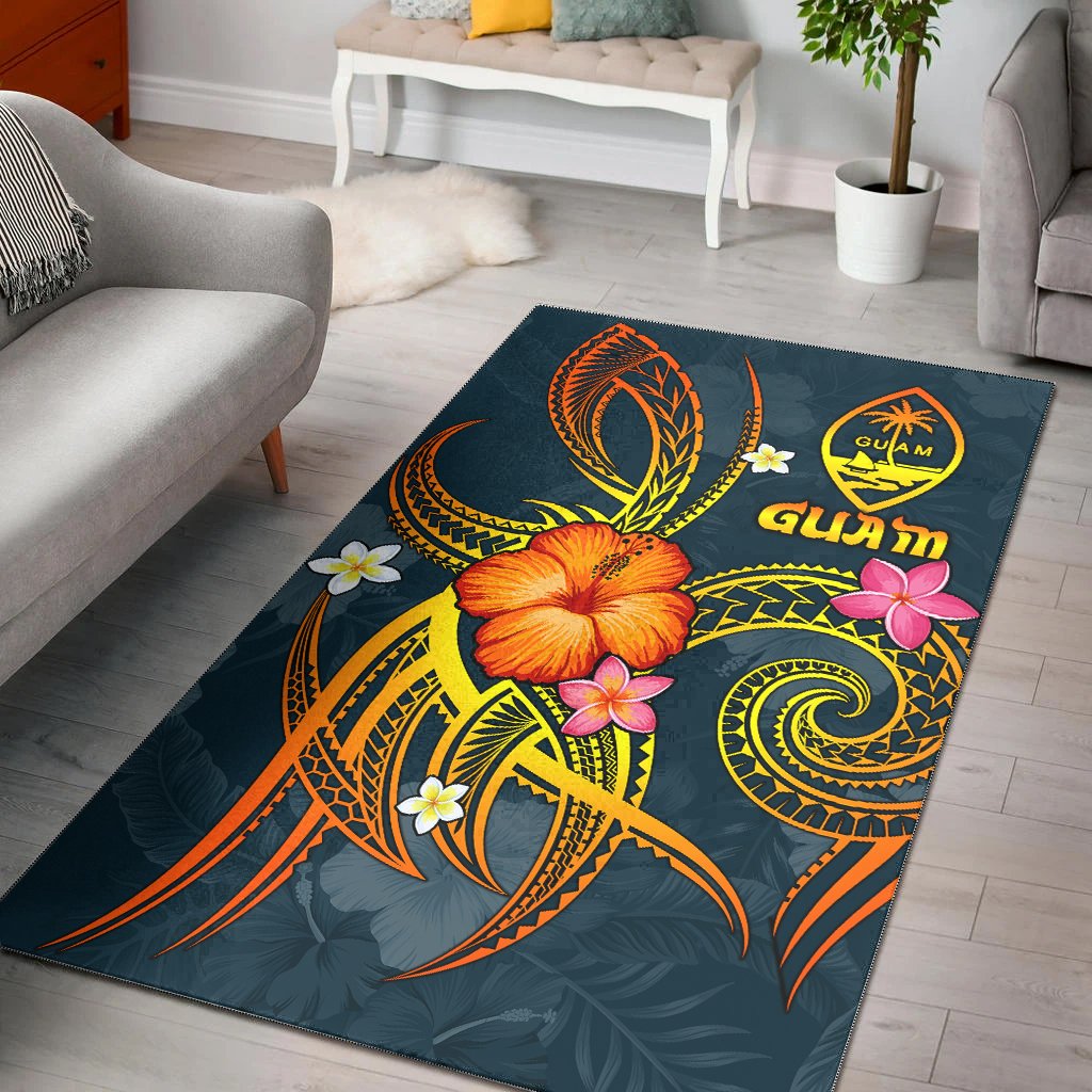 Guam Polynesian Area Rug - Legend of Guam (Blue) Blue - Polynesian Pride