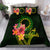 Cook Islands Polynesian Bedding Set - Floral With Seal Flag Color Green - Polynesian Pride