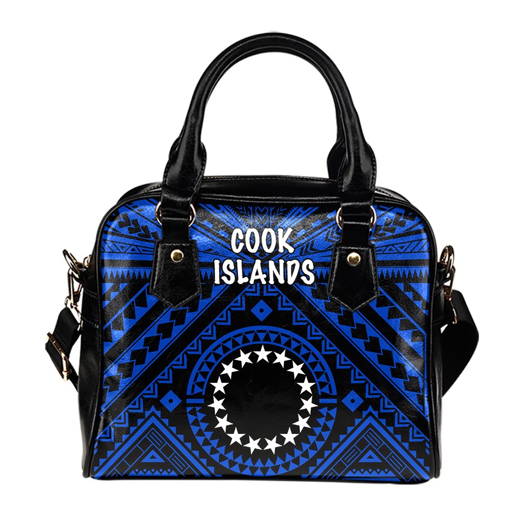 Cook Island Shoulder Handbag - Seal With Polynesian Tattoo Style ( Blue) - Polynesian Pride