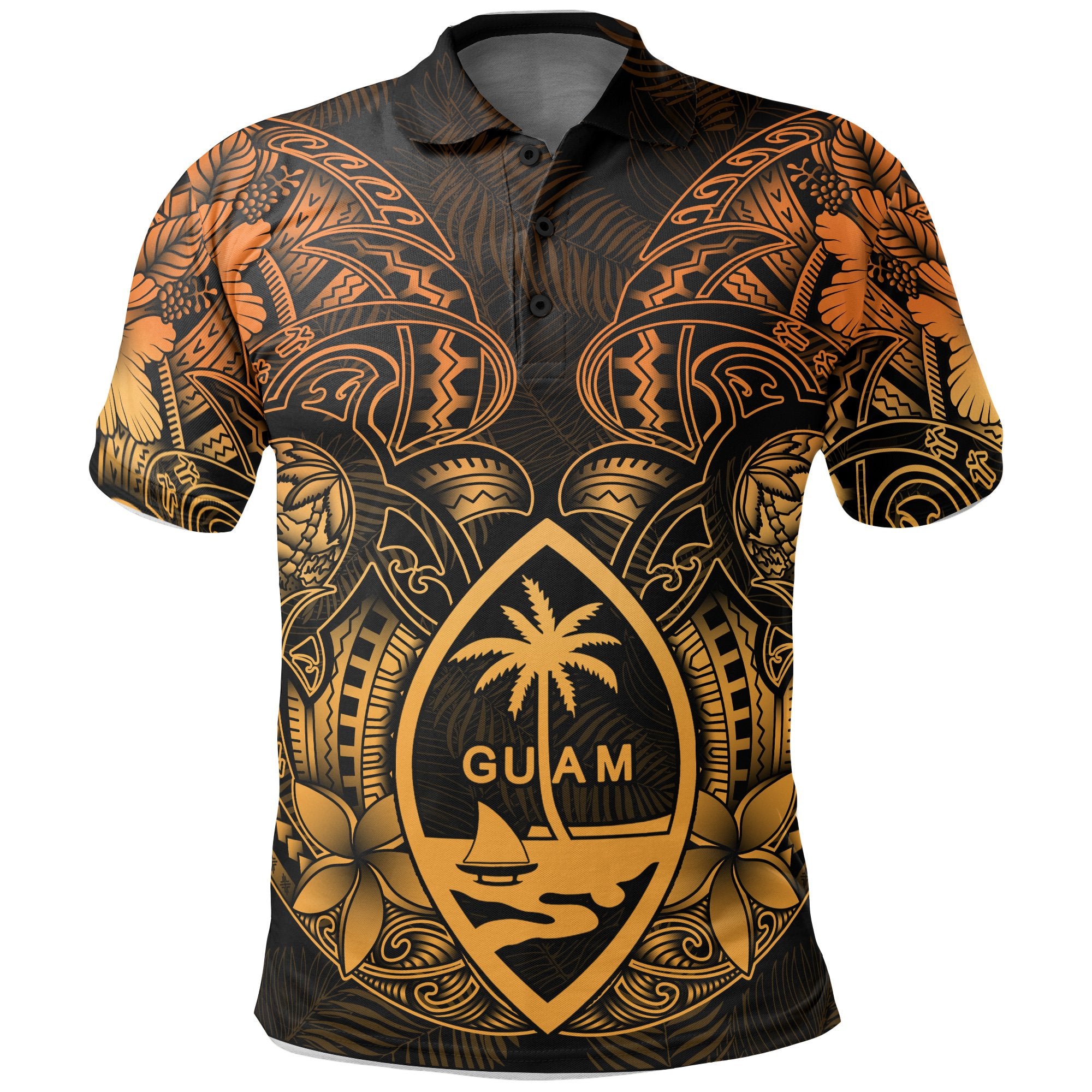 Guam Polynesian Polo Shirt Gold Turtle Homeland Unisex GOLD - Polynesian Pride