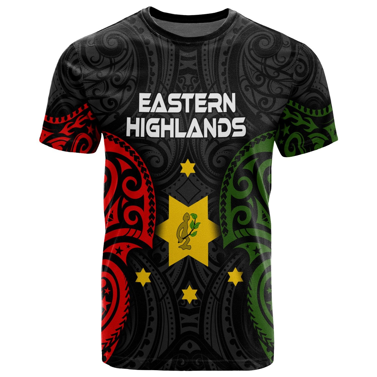 Papua New Guinea Eastern Highlands Province Polynesian T Shirt Spirit Version Unisex Black - Polynesian Pride