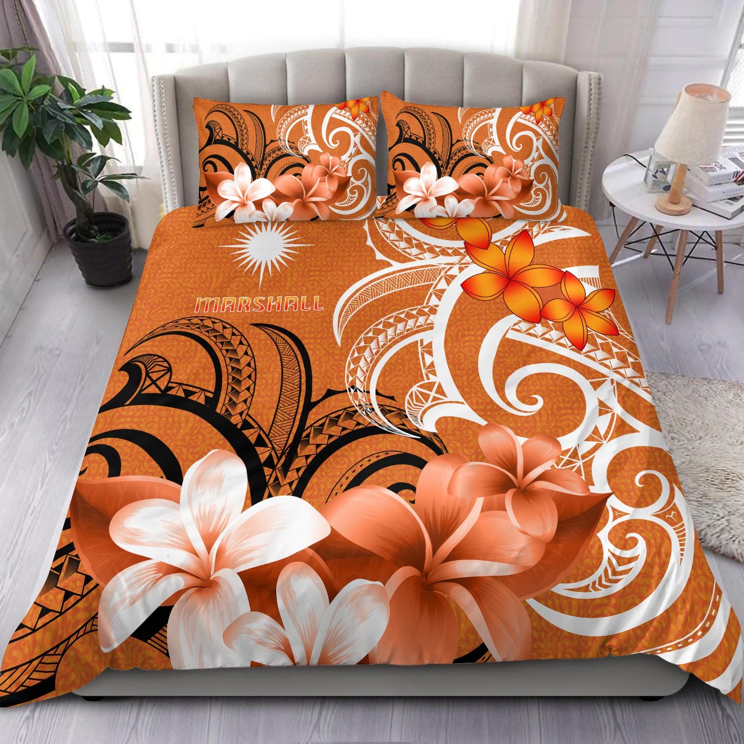 Marshall Islands Bedding Set - Marshallese Spirit Orange - Polynesian Pride