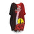 New Caledonia Polynesian Batwing Pocket Dress - Hibiscus With Coat Of Arm Women Black - Polynesian Pride