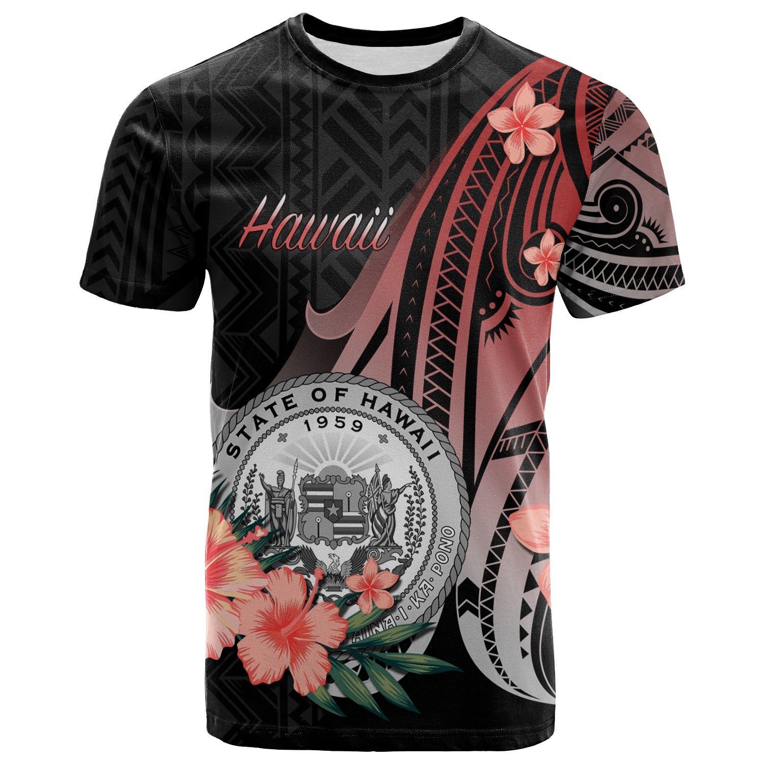 Hawaii T Shirt Red Polynesian Hibiscus Pattern Style Unisex Red - Polynesian Pride