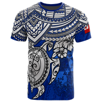 Tonga T Shirt Tonga Tonga Coat of Arms Turtle Hibiscus Blue Unisex Blue - Polynesian Pride