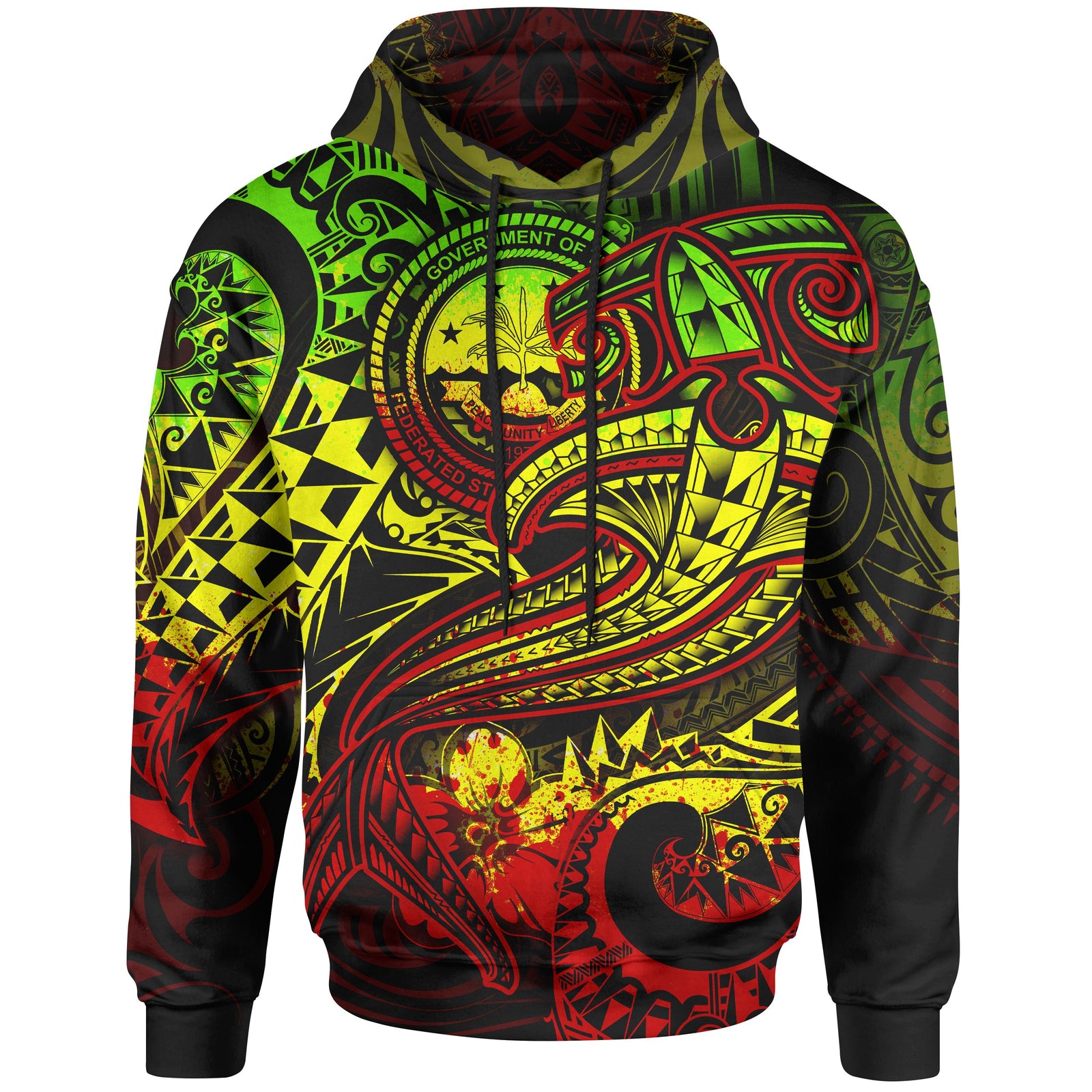 FSM Hoodie Reggae Shark Polynesian Tattoo Unisex Reggae - Polynesian Pride