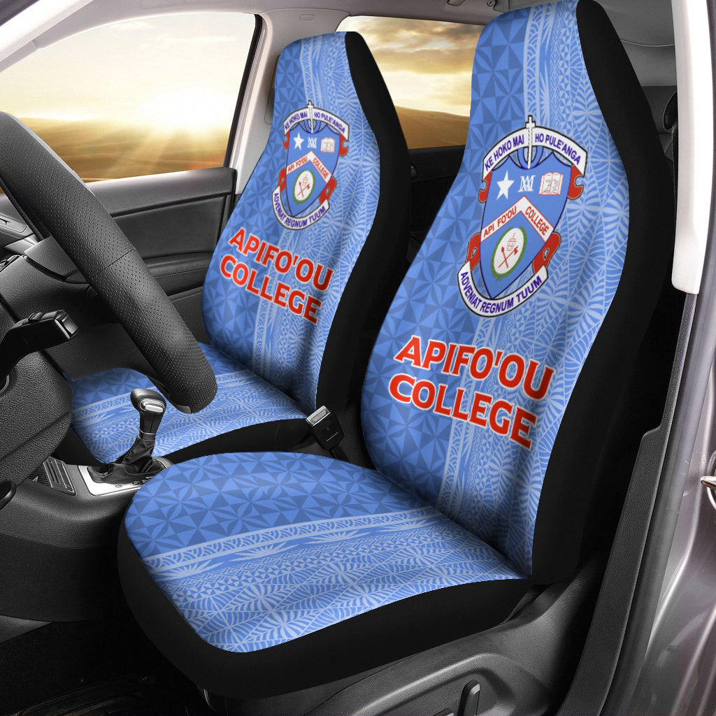 Tonga Apifo'ou College Car Seat Covers - Tongan Tribal - LT12 Universal Fit Blue - Polynesian Pride