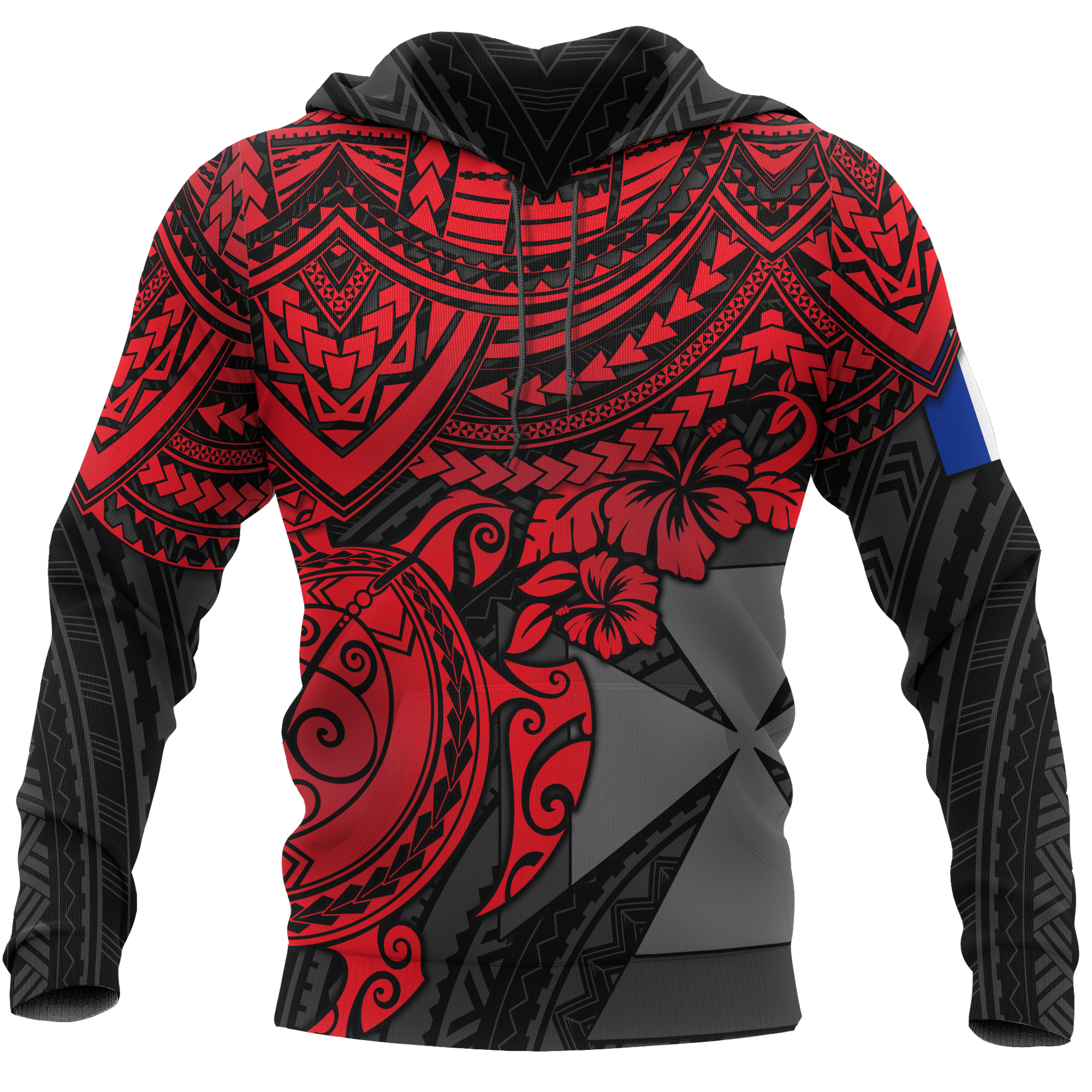 Wallis nd Futuna Polynesian Hoodie Red Turtle Unisex RED - Polynesian Pride