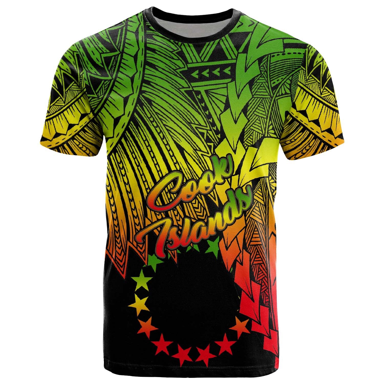 Cook Islands T Shirt Tribal Wave Tattoo Reggae Unisex Reggae - Polynesian Pride