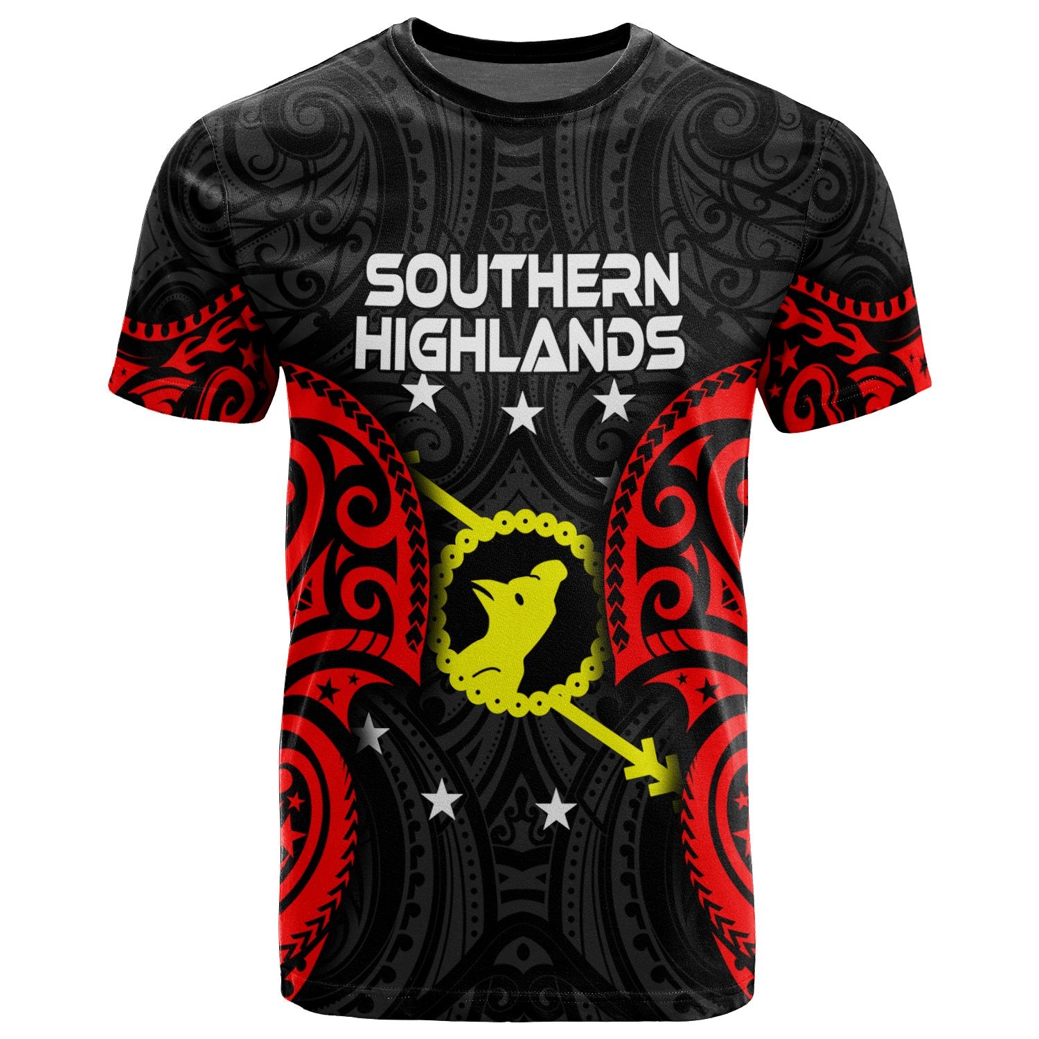 Papua New Guinea Southern Highlands Province Polynesian T Shirt Spirit Version Unisex Black - Polynesian Pride