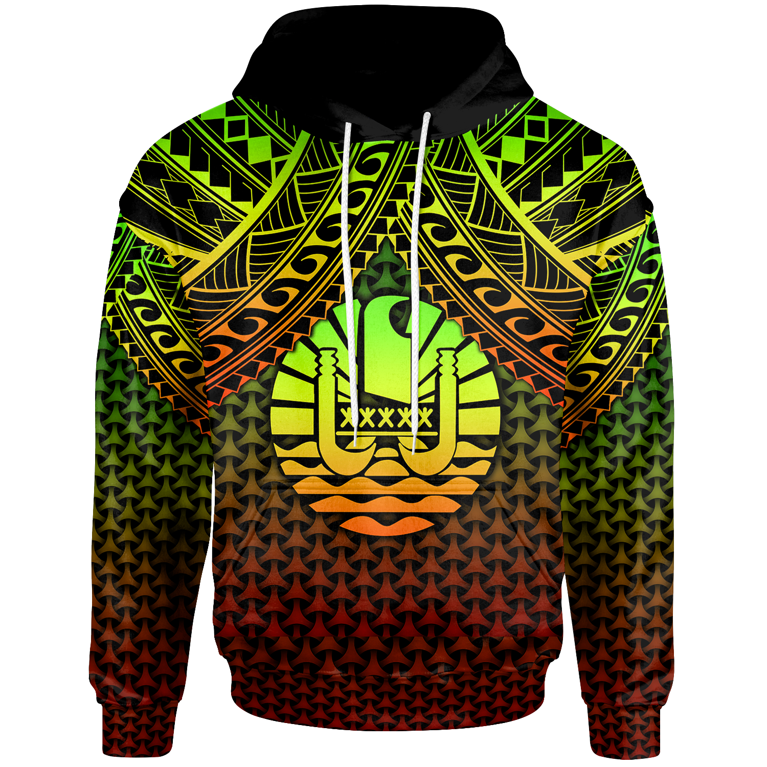 Polynesian Tahiti Custom Hoodie Reggae Vintage Polynesian Patterns Unisex Reggae - Polynesian Pride