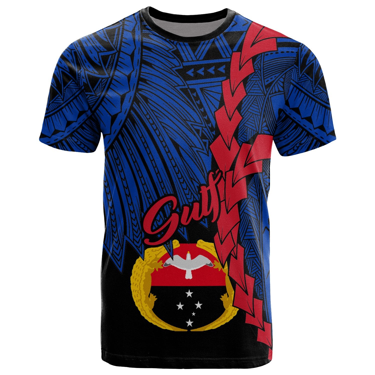 Papua New Guinea Gulf Province Polynesian T Shirt Tribal Wave Tattoo Unisex Blue - Polynesian Pride