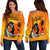 American Samoa Women's Off Shoulder Sweater - Taema II Leone Yellow - Polynesian Pride