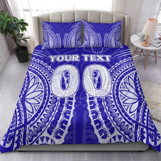 (Custom Personalised) Cook Islands Pukapuka Bedding Set - Tribal Pattern - LT12 - US Twin / 172cm x 218cm / Blue