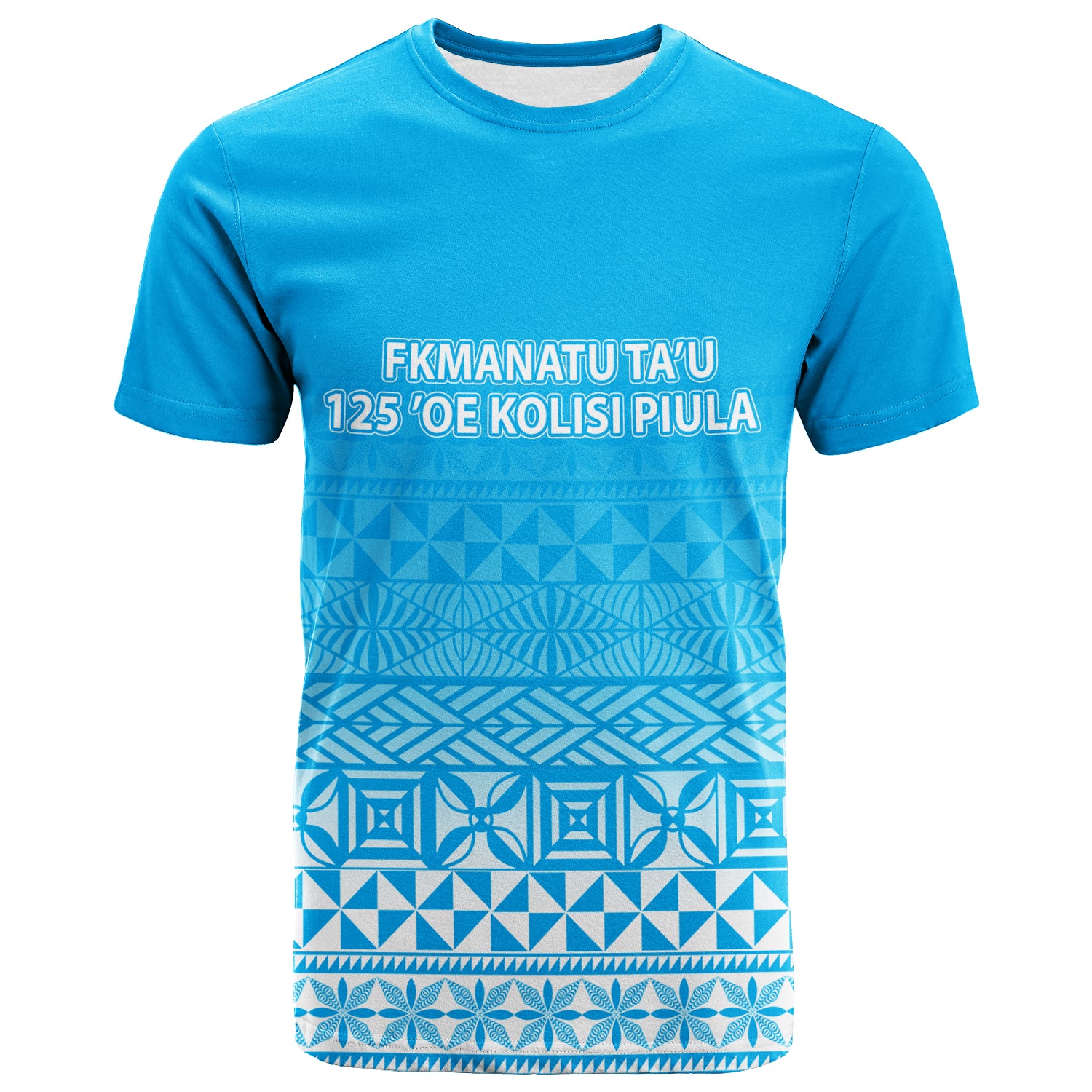 FKMANATU TAU 125 OE KOLISI PIULA T Shirt LT12 Unisex Blue - Polynesian Pride