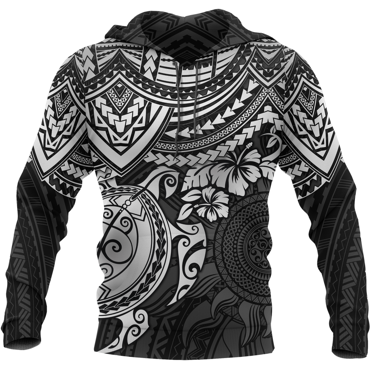 Hoodie Polynesian White Turtle Unisex White - Polynesian Pride
